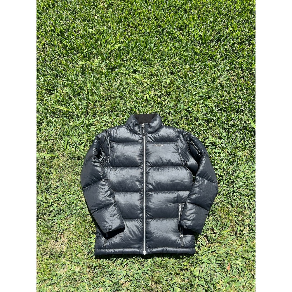 Marmot 700 Down Puffer Jacket Junior Girl Size: L Quilted Black Winter Coat